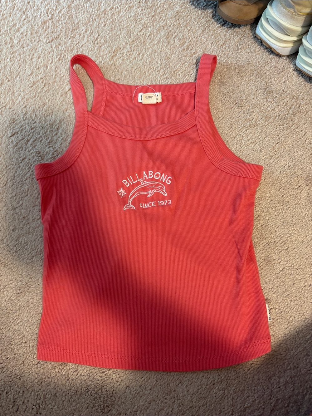 Billabong Coral Ribbed Dolphin Logo Tank